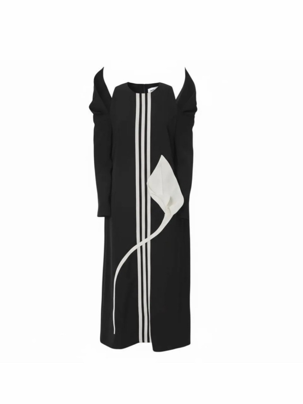 NWT Julia Allert Black Midi Dress with White Stingray Applique - XS - Picture 7 of 7